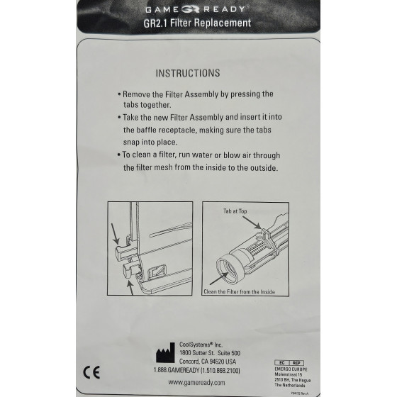 mode d'emploi filtre gameready