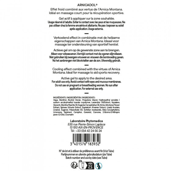 Arnicadol 250 ml – Gel refrigerante y drenante - PhytoMédica