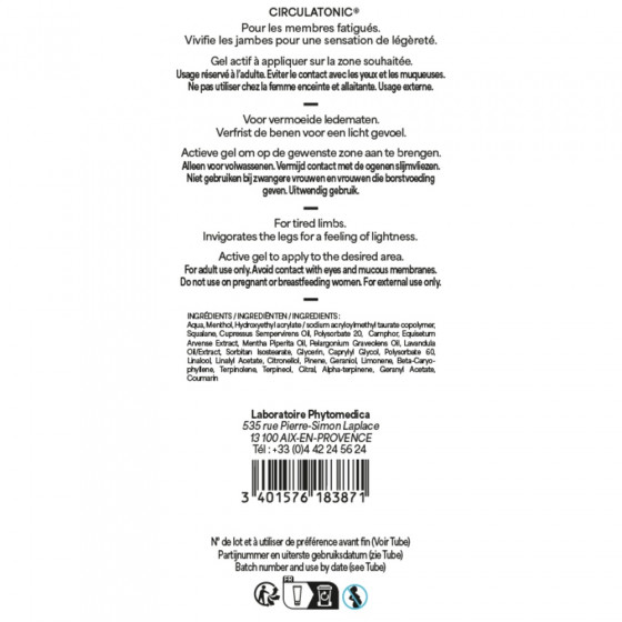 Circulatonic 250 ml – Gel tonificante para piernas ligeras - PhytoMédica
